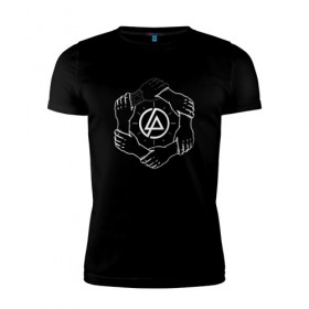 Мужская футболка премиум с принтом Linkin Park в Курске, 92% хлопок, 8% лайкра | приталенный силуэт, круглый вырез ворота, длина до линии бедра, короткий рукав | 0x000000123 | chester | linkin park | линкин парк