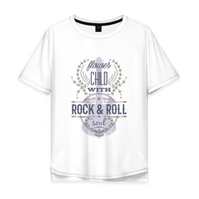 Мужская футболка хлопок Oversize с принтом RocknRoll в Курске, 100% хлопок | свободный крой, круглый ворот, “спинка” длиннее передней части | 