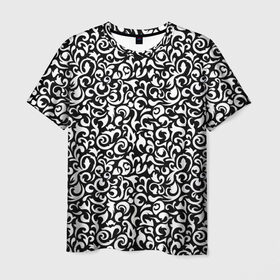 Мужская футболка 3D с принтом Винтажные листья в Курске, 100% полиэфир | прямой крой, круглый вырез горловины, длина до линии бедер | Тематика изображения на принте: 