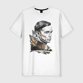 Мужская футболка премиум с принтом Андрей Лысиков в Курске, 92% хлопок, 8% лайкра | приталенный силуэт, круглый вырез ворота, длина до линии бедра, короткий рукав | Тематика изображения на принте: дельфин