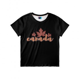 Детская футболка 3D с принтом Канада в Курске, 100% гипоаллергенный полиэфир | прямой крой, круглый вырез горловины, длина до линии бедер, чуть спущенное плечо, ткань немного тянется | 