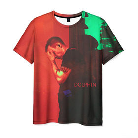 Мужская футболка 3D с принтом Dolphin в Курске, 100% полиэфир | прямой крой, круглый вырез горловины, длина до линии бедер | дельфин