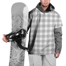 Накидка на куртку 3D с принтом Grey squares в Курске, 100% полиэстер |  | белый | клеточка | серый | текстура