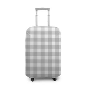 Чехол для чемодана 3D с принтом Grey squares в Курске, 86% полиэфир, 14% спандекс | двустороннее нанесение принта, прорези для ручек и колес | белый | клеточка | серый | текстура