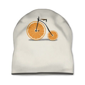Шапка 3D с принтом Велосипед апельсин в Курске, 100% полиэстер | универсальный размер, печать по всей поверхности изделия | апельсин | велосипед
