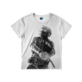 Детская футболка 3D с принтом Battlefield 4 в Курске, 100% гипоаллергенный полиэфир | прямой крой, круглый вырез горловины, длина до линии бедер, чуть спущенное плечо, ткань немного тянется | battlefield | game | soldiers | weapons | воин | игра | игрок | оружие | солдат