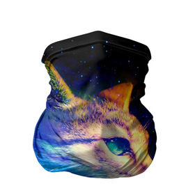 Бандана-труба 3D с принтом Звездный кот в Курске, 100% полиэстер, ткань с особыми свойствами — Activecool | плотность 150‒180 г/м2; хорошо тянется, но сохраняет форму | звезды | кот | мордочка | темный