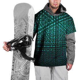 Накидка на куртку 3D с принтом Световые линии в Курске, 100% полиэстер |  | 