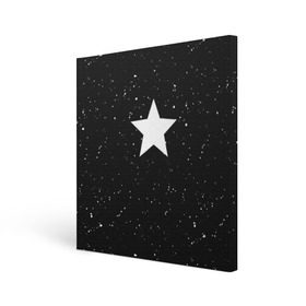Холст квадратный с принтом Super Star в Курске, 100% ПВХ |  | black | milk | блэк | брызги | звезда | милк | текстура | узор