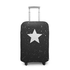 Чехол для чемодана 3D с принтом Super Star в Курске, 86% полиэфир, 14% спандекс | двустороннее нанесение принта, прорези для ручек и колес | black | milk | блэк | брызги | звезда | милк | текстура | узор