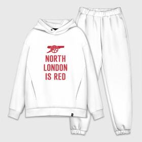 Мужской костюм хлопок OVERSIZE с принтом North London is Red в Курске,  |  | arsenal | football | арсенал | лондон | спорт | футбол