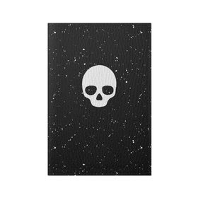 Обложка для паспорта матовая кожа с принтом Black Milk Skull Classic в Курске, натуральная матовая кожа | размер 19,3 х 13,7 см; прозрачные пластиковые крепления | Тематика изображения на принте: 