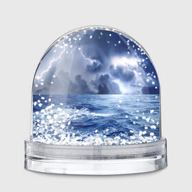 Водяной шар с принтом Шторм в Курске, Пластик | Изображение внутри шара печатается на глянцевой фотобумаге с двух сторон | брызги | буря | вода | волны | гроза | капли | красивое | молния | море | непогода | океан | природа | синее | стихия | тучи