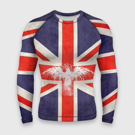 Мужской рашгард 3D с принтом Флаг Англии с белым орлом в Курске,  |  | london | англия | белый | брызги | великобритания | империя | клякса | крылья | лондон | необычный | объеденное королевство | орел | птица | символ | сокол | туманный альбион | флаг