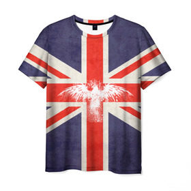 Мужская футболка 3D с принтом Флаг Англии с белым орлом в Курске, 100% полиэфир | прямой крой, круглый вырез горловины, длина до линии бедер | Тематика изображения на принте: london | англия | белый | брызги | великобритания | империя | клякса | крылья | лондон | необычный | объеденное королевство | орел | птица | символ | сокол | туманный альбион | флаг