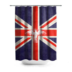Штора 3D для ванной с принтом Флаг Англии с белым орлом в Курске, 100% полиэстер | плотность материала — 100 г/м2. Стандартный размер — 146 см х 180 см. По верхнему краю — пластиковые люверсы для креплений. В комплекте 10 пластиковых колец | london | англия | белый | брызги | великобритания | империя | клякса | крылья | лондон | необычный | объеденное королевство | орел | птица | символ | сокол | туманный альбион | флаг