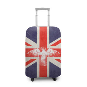 Чехол для чемодана 3D с принтом Флаг Англии с белым орлом в Курске, 86% полиэфир, 14% спандекс | двустороннее нанесение принта, прорези для ручек и колес | london | англия | белый | брызги | великобритания | империя | клякса | крылья | лондон | необычный | объеденное королевство | орел | птица | символ | сокол | туманный альбион | флаг