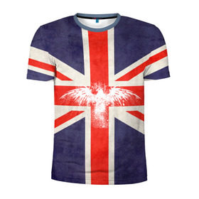 Мужская футболка 3D спортивная с принтом Флаг Англии с белым орлом в Курске, 100% полиэстер с улучшенными характеристиками | приталенный силуэт, круглая горловина, широкие плечи, сужается к линии бедра | london | англия | белый | брызги | великобритания | империя | клякса | крылья | лондон | необычный | объеденное королевство | орел | птица | символ | сокол | туманный альбион | флаг