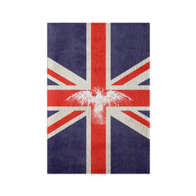 Обложка для паспорта матовая кожа с принтом Флаг Англии с белым орлом в Курске, натуральная матовая кожа | размер 19,3 х 13,7 см; прозрачные пластиковые крепления | london | англия | белый | брызги | великобритания | империя | клякса | крылья | лондон | необычный | объеденное королевство | орел | птица | символ | сокол | туманный альбион | флаг