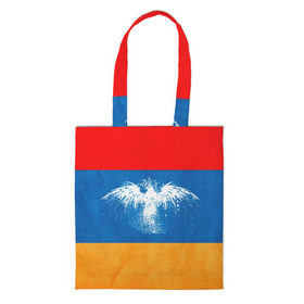Сумка 3D повседневная с принтом Флаг Армении с белым орлом в Курске, 100% полиэстер | Плотность: 200 г/м2; Размер: 34×35 см; Высота лямок: 30 см | айастан | армения | белый | босеан | брызги | ереван | знамя | империя | клякса | крылья | кумач | необычный | орел | пойс | птица | символ | сокол | стяг | флаг | хайастан | штандарт