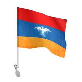 Флаг для автомобиля с принтом Флаг Армении с белым орлом в Курске, 100% полиэстер | Размер: 30*21 см | айастан | армения | белый | босеан | брызги | ереван | знамя | империя | клякса | крылья | кумач | необычный | орел | пойс | птица | символ | сокол | стяг | флаг | хайастан | штандарт