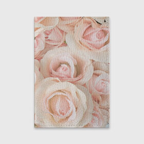 Обложка для паспорта матовая кожа с принтом Pink roses в Курске, натуральная матовая кожа | размер 19,3 х 13,7 см; прозрачные пластиковые крепления | розовый | розы