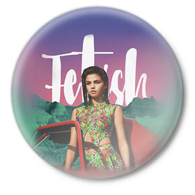 Значок с принтом Selena Gomez в Курске,  металл | круглая форма, металлическая застежка в виде булавки | Тематика изображения на принте: selena gomez