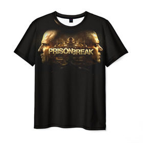 Мужская футболка 3D с принтом Prison break 2 в Курске, 100% полиэфир | прямой крой, круглый вырез горловины, длина до линии бедер | prison break | побег | сериал