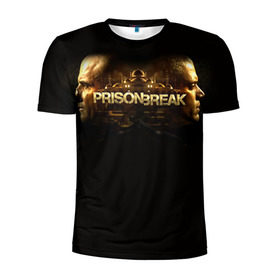 Мужская футболка 3D спортивная с принтом Prison break 2 в Курске, 100% полиэстер с улучшенными характеристиками | приталенный силуэт, круглая горловина, широкие плечи, сужается к линии бедра | Тематика изображения на принте: prison break | побег | сериал