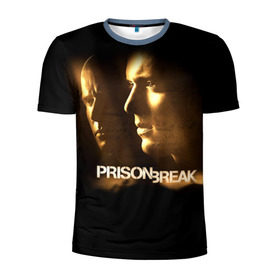 Мужская футболка 3D спортивная с принтом Prison break 3 в Курске, 100% полиэстер с улучшенными характеристиками | приталенный силуэт, круглая горловина, широкие плечи, сужается к линии бедра | Тематика изображения на принте: 