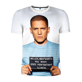 Мужская футболка 3D спортивная с принтом Prison break 5 в Курске, 100% полиэстер с улучшенными характеристиками | приталенный силуэт, круглая горловина, широкие плечи, сужается к линии бедра | Тематика изображения на принте: prison break | побег | сериал