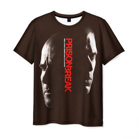 Мужская футболка 3D с принтом Prison break 10 в Курске, 100% полиэфир | прямой крой, круглый вырез горловины, длина до линии бедер | prison break | побег | сериал