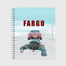 Тетрадь с принтом Fargo в Курске, 100% бумага | 48 листов, плотность листов — 60 г/м2, плотность картонной обложки — 250 г/м2. Листы скреплены сбоку удобной пружинной спиралью. Уголки страниц и обложки скругленные. Цвет линий — светло-серый
 | Тематика изображения на принте: фарго