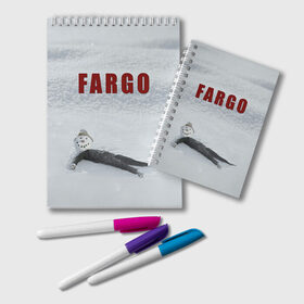 Блокнот с принтом Fargo в Курске, 100% бумага | 48 листов, плотность листов — 60 г/м2, плотность картонной обложки — 250 г/м2. Листы скреплены удобной пружинной спиралью. Цвет линий — светло-серый
 | Тематика изображения на принте: фарго