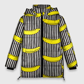 Женская зимняя куртка 3D с принтом Бананы на Полосатом Фоне в Курске, верх — 100% полиэстер; подкладка — 100% полиэстер; утеплитель — 100% полиэстер | длина ниже бедра, силуэт Оверсайз. Есть воротник-стойка, отстегивающийся капюшон и ветрозащитная планка. 

Боковые карманы с листочкой на кнопках и внутренний карман на молнии | банана | бананчик | вкусный | желтый | спелый | фрукт