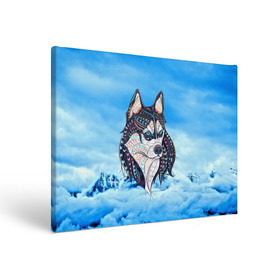 Холст прямоугольный с принтом Siberian Husky в Курске, 100% ПВХ |  | at | bowwow | dog | hound | pooch | арт | гончая | гончая собака | горы | деревья | лес | снег | собака | хаски | холод