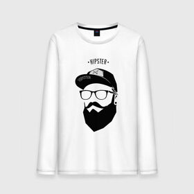 Мужской лонгслив хлопок с принтом Hipster в Курске, 100% хлопок |  | 