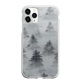 Чехол для iPhone 11 Pro Max матовый с принтом Туманный лес в Курске, Силикон |  | Тематика изображения на принте: бор | вечер | деревья | елка | еловый | ель | загадочный | земля | зима | лес | мрачный | необычный | природа | серый | сибирь | снег | тайга | туман | хвойный