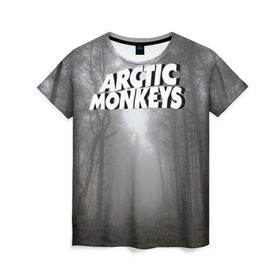 Женская футболка 3D с принтом Forest Monkeys в Курске, 100% полиэфир ( синтетическое хлопкоподобное полотно) | прямой крой, круглый вырез горловины, длина до линии бедер | arctic monkeys