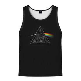 Мужская майка 3D с принтом Pink Floyd Make Rainbow в Курске, 100% полиэстер | круглая горловина, приталенный силуэт, длина до линии бедра. Пройма и горловина окантованы тонкой бейкой | англия | басы | британия | гитара | группа | логотип | музыка | песни | пинк флойд | призма | радуга | рок | свет
