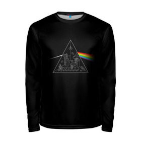 Мужской лонгслив 3D с принтом Pink Floyd Make Rainbow в Курске, 100% полиэстер | длинные рукава, круглый вырез горловины, полуприлегающий силуэт | англия | басы | британия | гитара | группа | логотип | музыка | песни | пинк флойд | призма | радуга | рок | свет