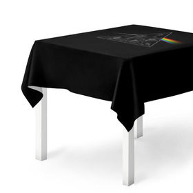 Скатерть 3D с принтом Pink Floyd Make Rainbow в Курске, 100% полиэстер (ткань не мнется и не растягивается) | Размер: 150*150 см | англия | басы | британия | гитара | группа | логотип | музыка | песни | пинк флойд | призма | радуга | рок | свет