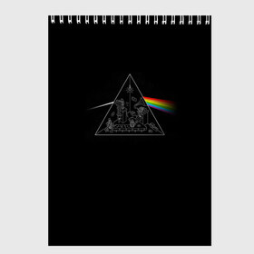 Скетчбук с принтом Pink Floyd Make Rainbow в Курске, 100% бумага
 | 48 листов, плотность листов — 100 г/м2, плотность картонной обложки — 250 г/м2. Листы скреплены сверху удобной пружинной спиралью | англия | басы | британия | гитара | группа | логотип | музыка | песни | пинк флойд | призма | радуга | рок | свет