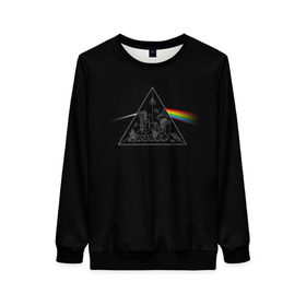 Женский свитшот 3D с принтом Pink Floyd Make Rainbow в Курске, 100% полиэстер с мягким внутренним слоем | круглый вырез горловины, мягкая резинка на манжетах и поясе, свободная посадка по фигуре | англия | басы | британия | гитара | группа | логотип | музыка | песни | пинк флойд | призма | радуга | рок | свет