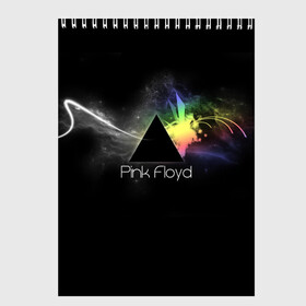 Скетчбук с принтом Pink Floyd Logo в Курске, 100% бумага
 | 48 листов, плотность листов — 100 г/м2, плотность картонной обложки — 250 г/м2. Листы скреплены сверху удобной пружинной спиралью | Тематика изображения на принте: англия | басы | британия | гитара | группа | дым | космос | логотип | музыка | песни | пинк флойд | призма | радуга | рок | свет