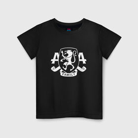 Детская футболка хлопок с принтом AA Family в Курске, 100% хлопок | круглый вырез горловины, полуприлегающий силуэт, длина до линии бедер | Тематика изображения на принте: asking alexandria