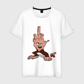 Мужская футболка хлопок с принтом Руканог в Курске, 100% хлопок | прямой крой, круглый вырез горловины, длина до линии бедер, слегка спущенное плечо. | 