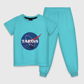 Детская пижама хлопок с принтом Tardis NASA в Курске, 100% хлопок |  брюки и футболка прямого кроя, без карманов, на брюках мягкая резинка на поясе и по низу штанин
 | doctor who | space | tardis | time machine | будка | время. пространство | доктор кто | космос | машина времени | наса | сериал | тардис