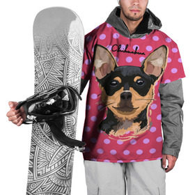 Накидка на куртку 3D с принтом Чихуахуа в Курске, 100% полиэстер |  | chihuahua | dog | арт | горошек | животное | кружочек | розовый | собака | текстура | чихуахуа