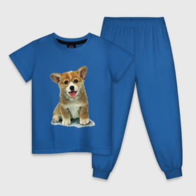 Детская пижама хлопок с принтом Коржик в Курске, 100% хлопок |  брюки и футболка прямого кроя, без карманов, на брюках мягкая резинка на поясе и по низу штанин
 | Тематика изображения на принте: corgi | dog | korgi | вельш корги | дог | кардиган | корги | пемброк | собака | щенок